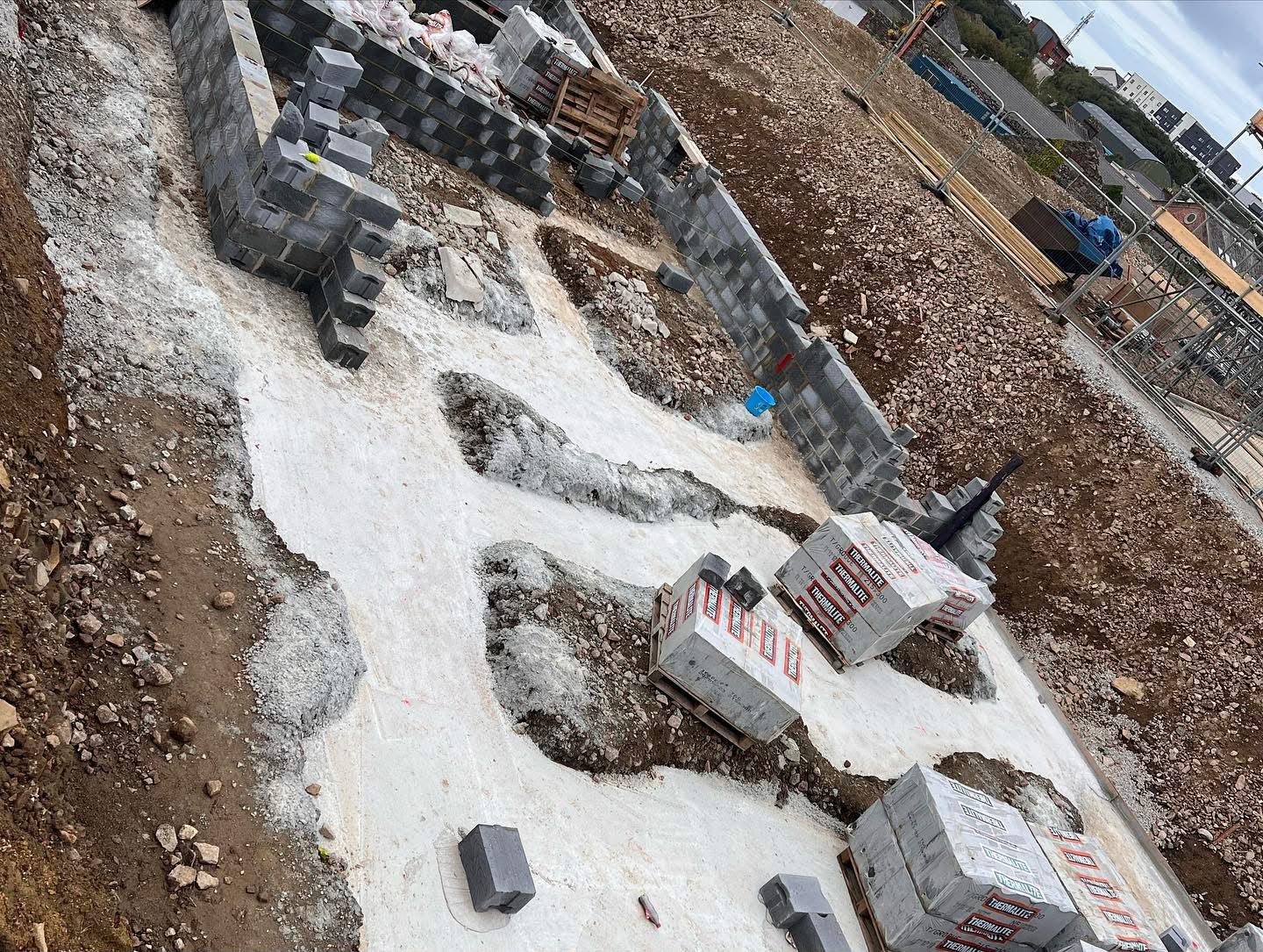 Concreted piled foundations and ground beams in Camborne, Cornwall