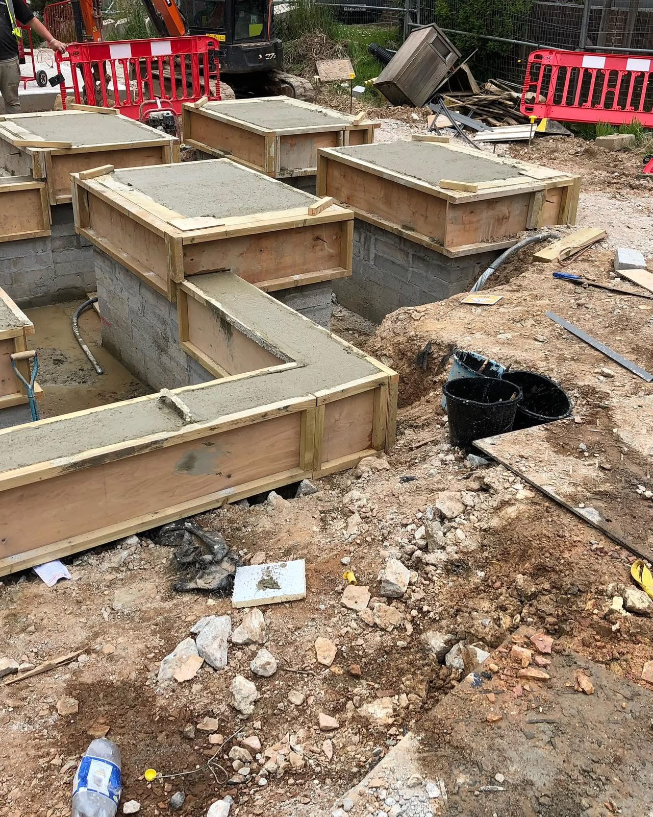 Reinforced concrete pad formwork and steel for a sub station at Treliske Hospital, Truro