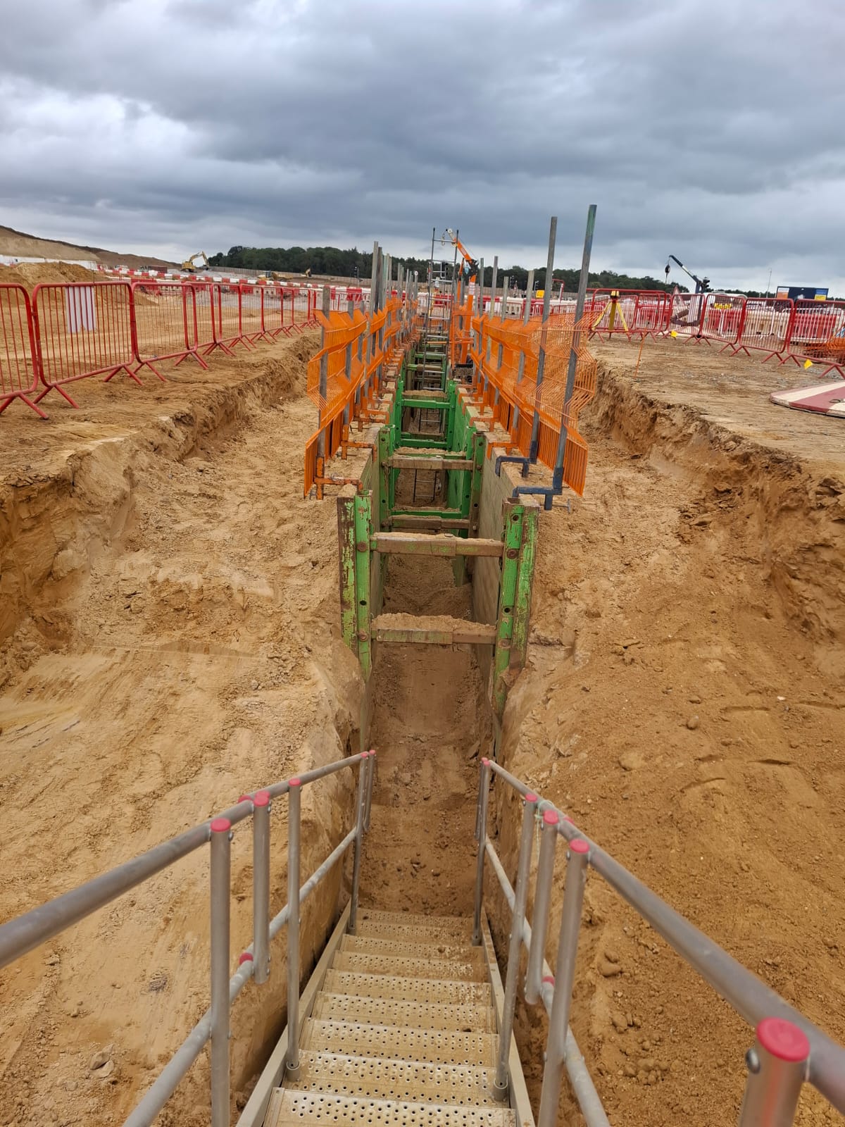 Completed deep drainage run and manhole on a tier 1 contractor project